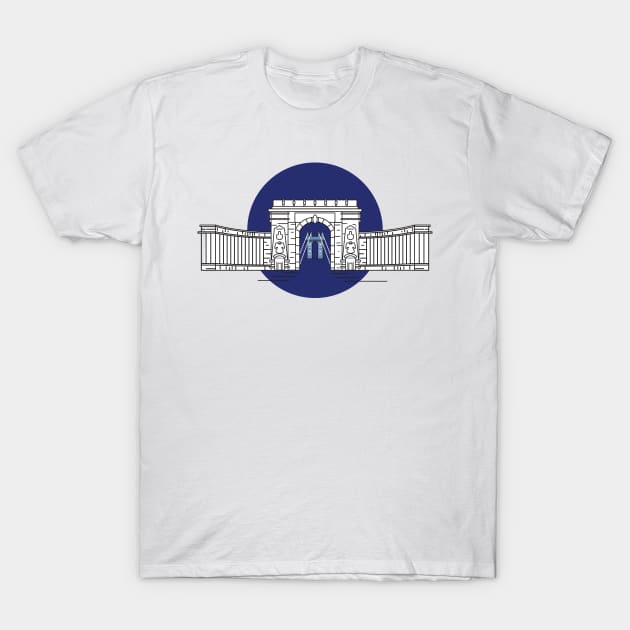 NYC Manhattan Bridge - Line Art T-Shirt by alexlaw17